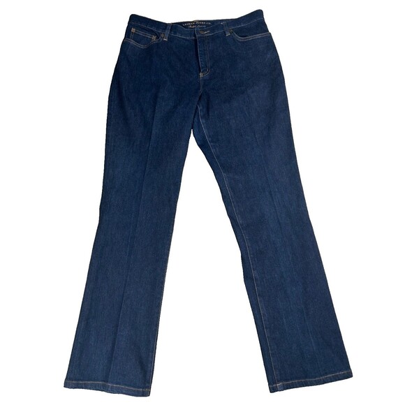 Ralph Lauren Jeans Women Size 14 Dark Wash Straight Leg Stretch Boot Cut - Picture 1 of 8